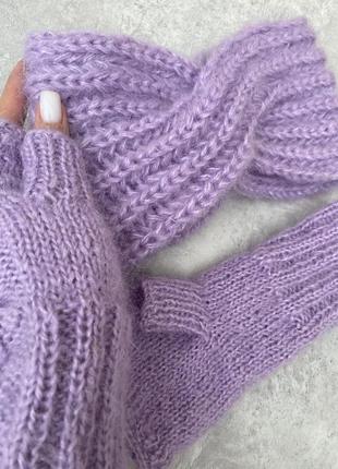 Митенки zara рукавички стильные пушистые варежки