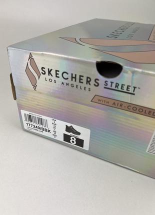 Ботинки skechers street blox – kewl 177240 bbk black, оригинальные ботинки скейчерс женские кожа3 фото