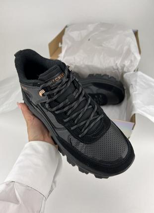 Ботинки skechers street blox – kewl 177240 bbk black, оригинальные ботинки скейчерс женские кожа5 фото