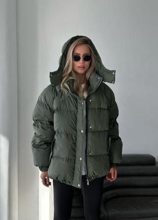 Трендовий пуховик пуффер зимова куртка