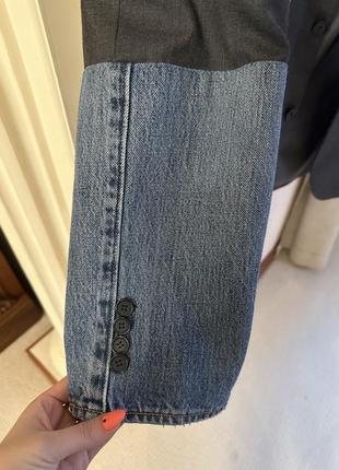 Пиджак с джинсовыми рукавами4 фото