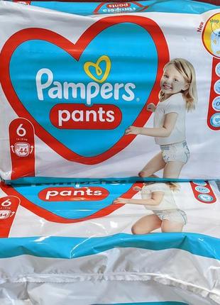 Підгузки-трусики pampers pants 6 44 шт.