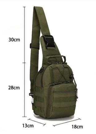 Тактична чоловіча сумка, рюкзак через плече, рюкзак тактичний, чорна2 фото