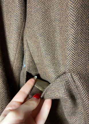 Кашемировый коричневый пиджак, жакет на одну пуговицу7 фото