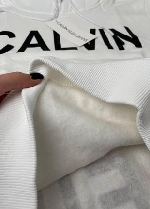 Худи мужсое теплое calvin klein white6 фото