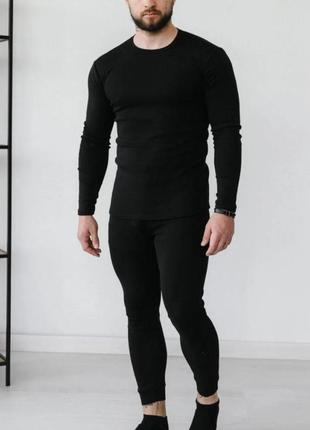 Комплект мужского спортивного зимнего термобелья bioactive, s-3xl / термобелье мужское военное для зимы черное