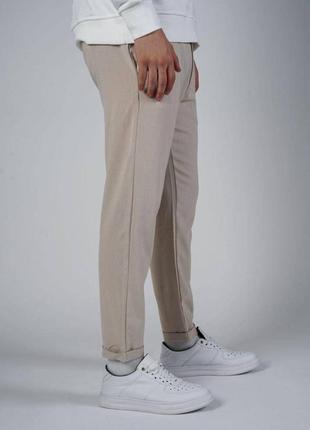 Легкі чоловічі штани бавовна туреччина світло-бежеві2 фото