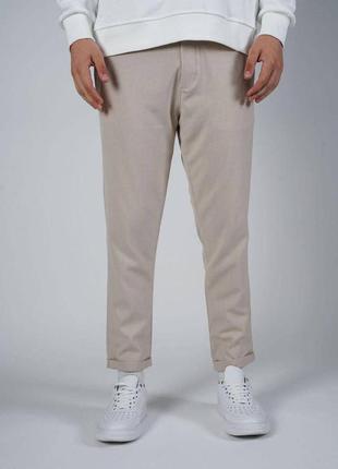 Легкі чоловічі штани бавовна туреччина світло-бежеві1 фото