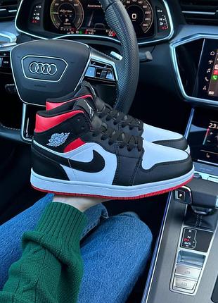 Высокие зимние женские кожаные кроссовки с мехом в стиле nike magnolia air jordan 1 🆕 зимние джорданы