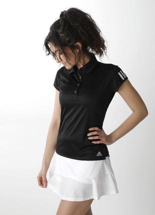 Adidas women's black polo shirt 3-striped женское, спортивное поло1 фото