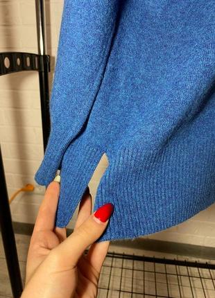 Синий шерстяной свитер, мериносовая шерсть и кашемир4 фото