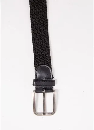 Плетений чорний ремінь унісекс з металевою пряжкою3 фото
