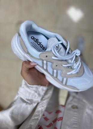 Adidas  ozweego white/blue 🔺 женские кроссовки адидас озвего белый/голубой3 фото