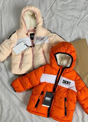 Теплая куртка для девочки dkny,оригинальная курточка3 фото