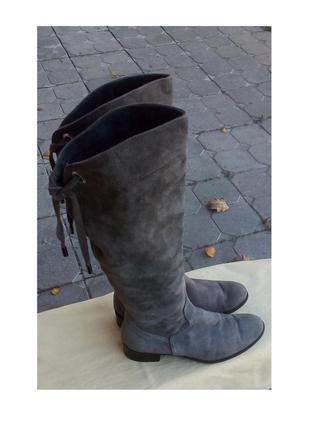 👢 стильні замшеві демісезонні чоботи від shoemaker, р.36-37 код a3840