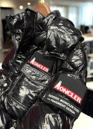 До -25° куртка пуховик в стиле moncler с капюшоном лаке черная зима7 фото