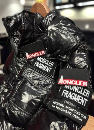 До -25° куртка пуховик в стиле moncler с капюшоном лаке черная зима4 фото