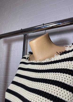 Полосатый свитер оверсайз с необработанной горловиной zara2 фото