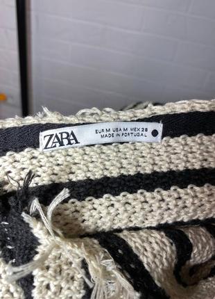 Полосатый свитер оверсайз с необработанной горловиной zara3 фото
