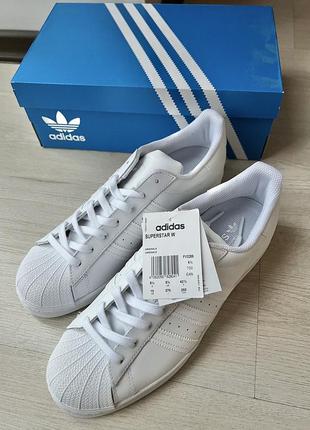 Нові шкіряні білі кеди adidas superstar 8.5 uk новые белые кеды адидас суперстар