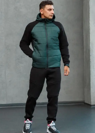Чоловічий спортивний костюм тринитка на флісі силікон s, m, l, xl, xxl rin4957-706iве