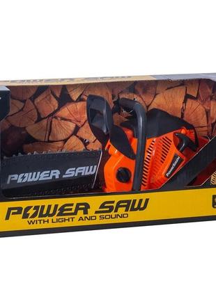 Детская игрушечная бензопила цепь вращается со звуком power saw