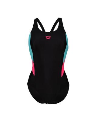 Купальник закритий для женщин arena swimsuit v back panel черный, розовый, бирюзовый жен 44 005908-598 44