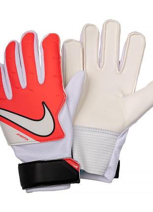 Дитячі рукавиці nike nk gk match jr - fa20 білий червоний 3 (7dcq7795-637 3)