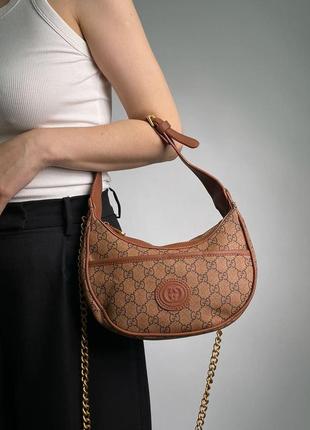 Имбирная женская сумка gucci marmont half-moon-shaped mini5 фото