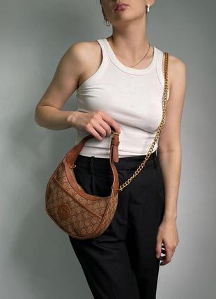 Имбирная женская сумка gucci marmont half-moon-shaped mini3 фото