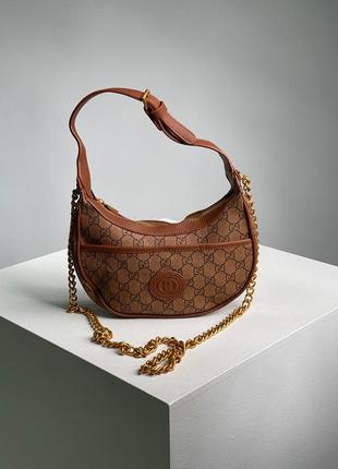 Имбирная женская сумка gucci marmont half-moon-shaped mini2 фото