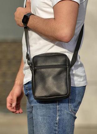 Качественная мужская сумка из натуральной кожи, сумка мессенджер, барсетка кожаная2 фото