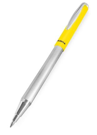 Выдвижная телескопическая шариковая ручка zebra, желтый корпус.4 фото