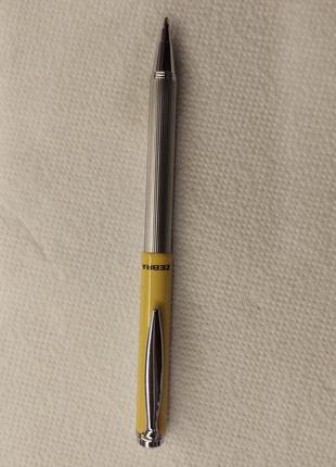 Выдвижная телескопическая шариковая ручка zebra, желтый корпус.9 фото