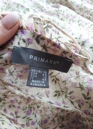 Винтажная блуза в мелкий цветочный принт primark ( размер 14-16)4 фото