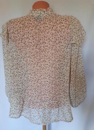 Винтажная блуза в мелкий цветочный принт primark ( размер 14-16)5 фото