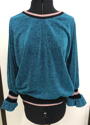 Нарядная кофточка свитшот джемпер с люрексом. италия.