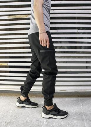 Качественные брюки на флисе softshell reef черные3 фото