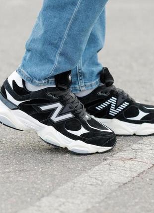 Кроссовки зимние на меху new balance 9060 черно белый5 фото