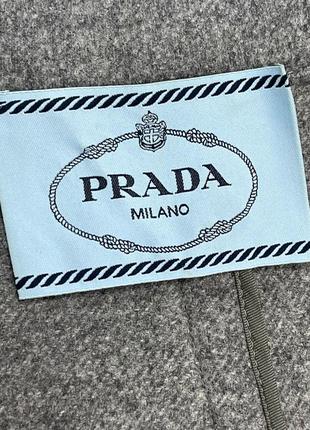 Шерстяне жіноче пальто куртка прада prada milano7 фото