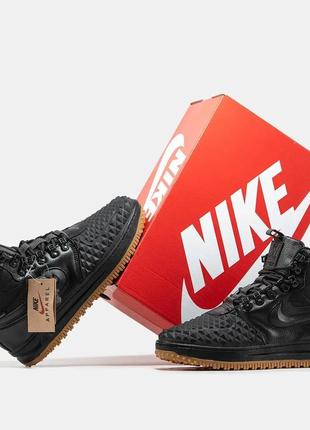 Кроссовки зимние мужские кожаные nike lunar force 1 duckboot 17 ботинки зимние найк1 фото