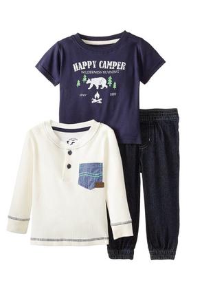 Комплект для мальчика кофта, футболка и джинсы lee