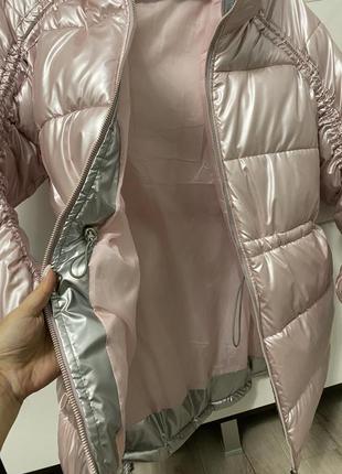 Куртка зимова перламутр рожева тепла4 фото