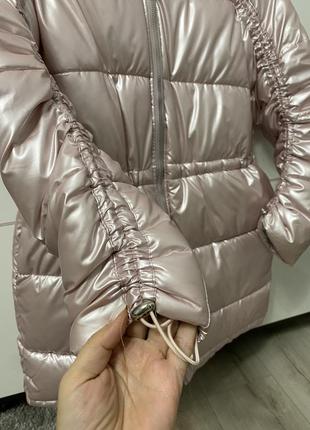 Куртка зимова перламутр рожева тепла3 фото