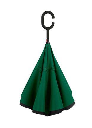Зонт наоборот up-brella зелёный3 фото