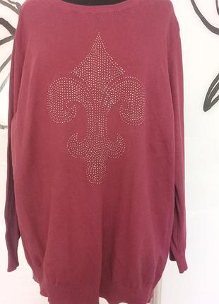 Бавовняний марсаловый светрик з принтом 24 р від bpc selection