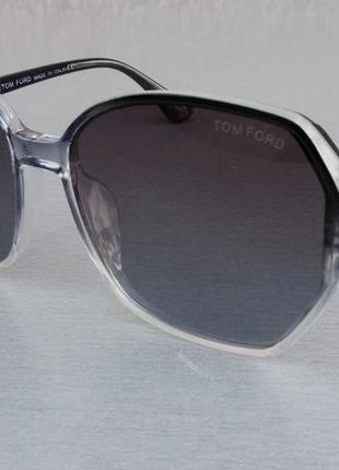 Tom ford жіночі сонцезахисні окуляри великі сіро рожеві поляризированые