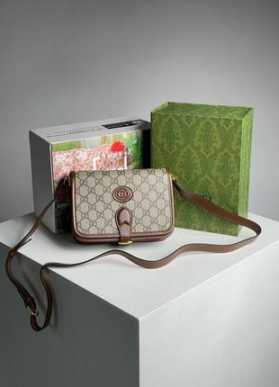 Женская сумка кросс боди кисет натуральная кожа gucci mini текстиль на ремешке9 фото