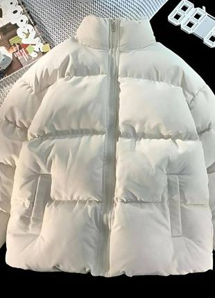Жіноча класична трендова стильна молочна зимова куртка наповнювач синтепон 250 + підкладка 2023
