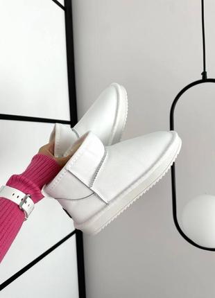 Угги женские кожаные ugg ultra mini white leather